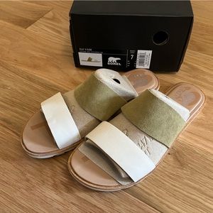 SOREL Olive & Chalk Ella II Suede Sandals
